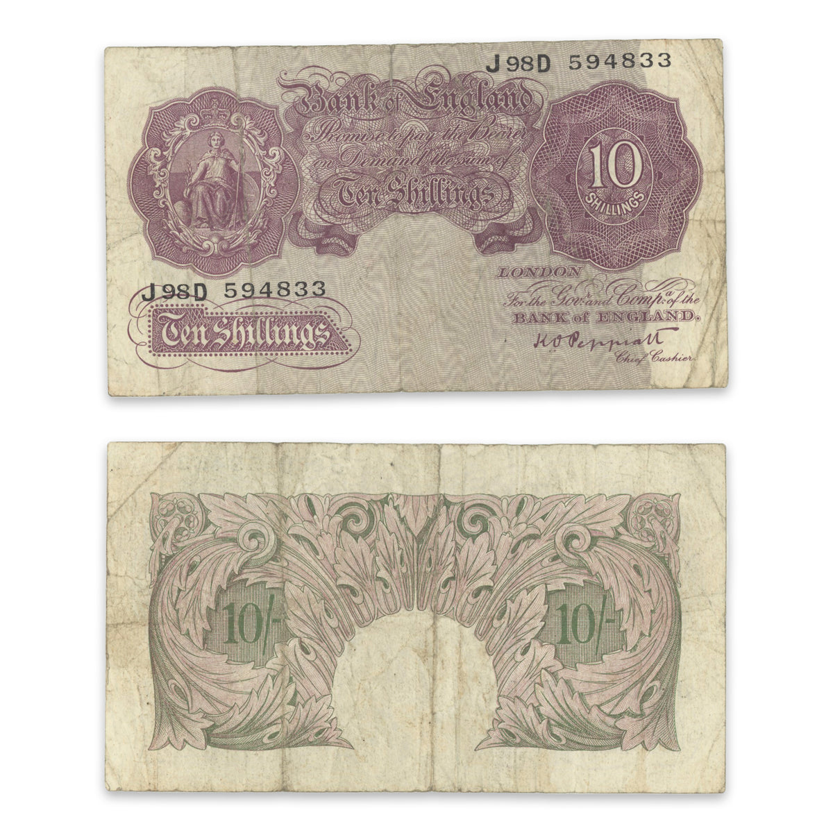 Great Britain 10 Shillings 1940 P# 366 VG-8