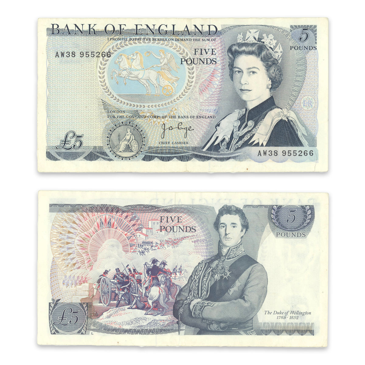 Great Britain 5 Pounds 1973 P# 378b VF-35