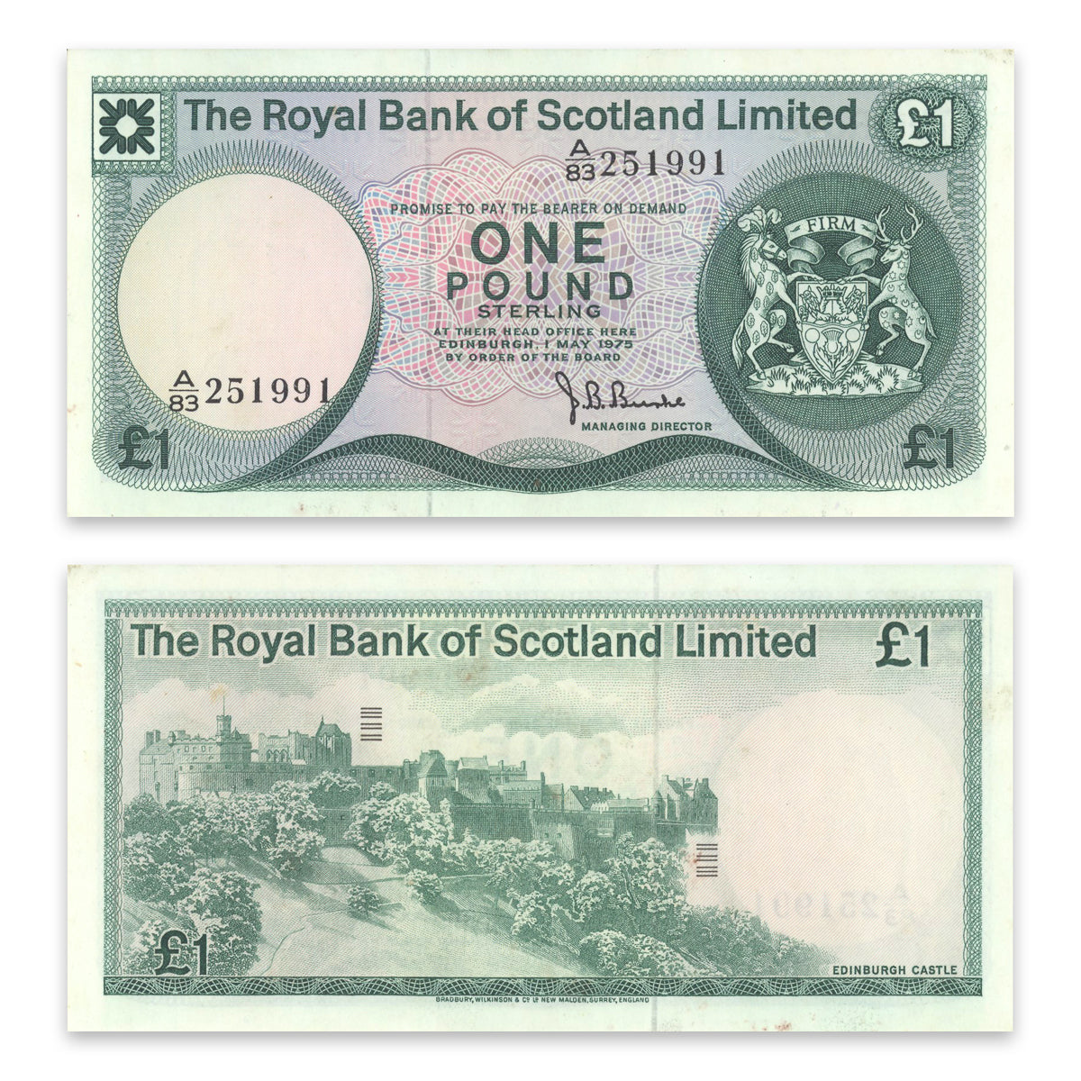 Scotland - Royal Bank of Scotland 1 Pound 1975 P# 336a UNC-60