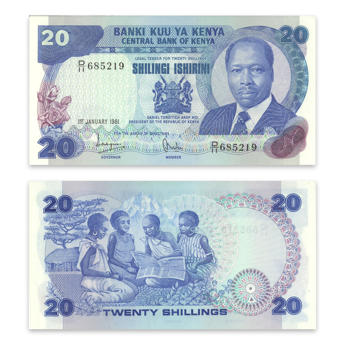 Kenya 20 Shillings 1981 P# 21a AU-53