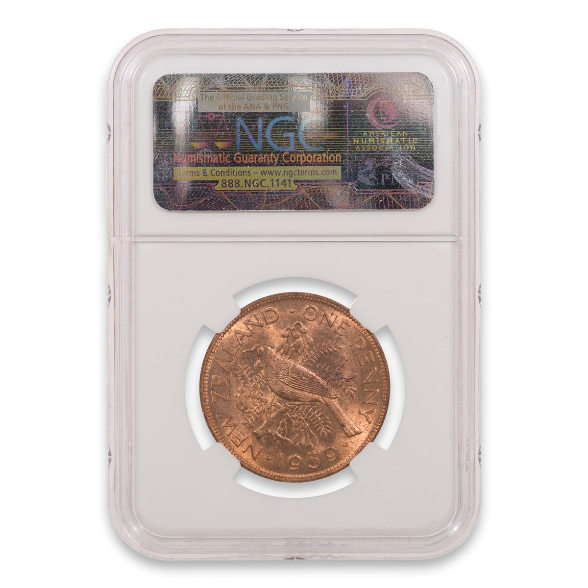 New Zealand Penny NGC MS-64 RB