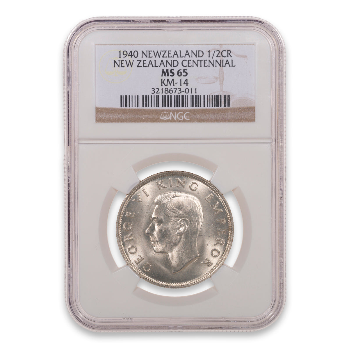 New Zealand Centennial 1/2 Crown NGC MS-65