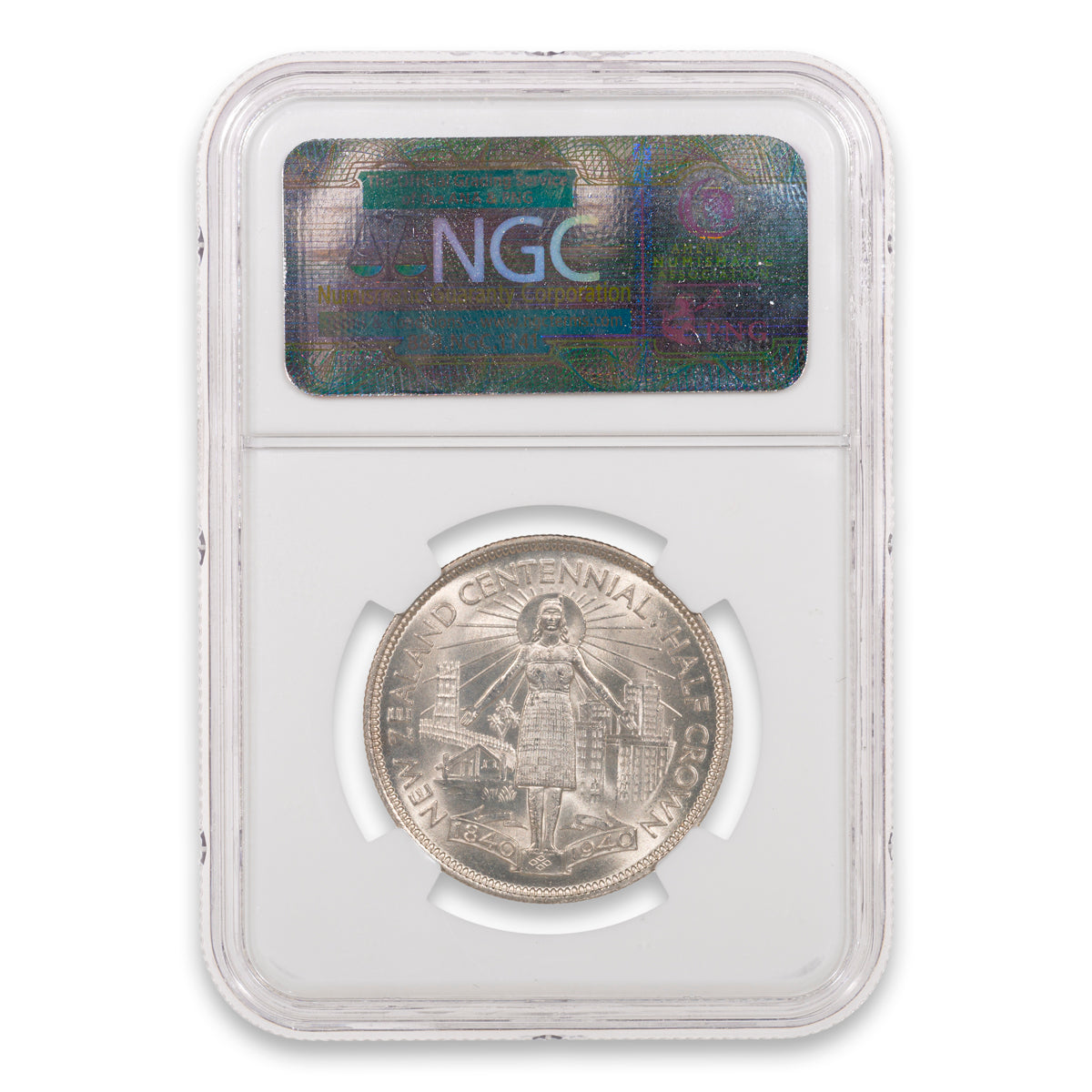 New Zealand Centennial 1/2 Crown NGC MS-65