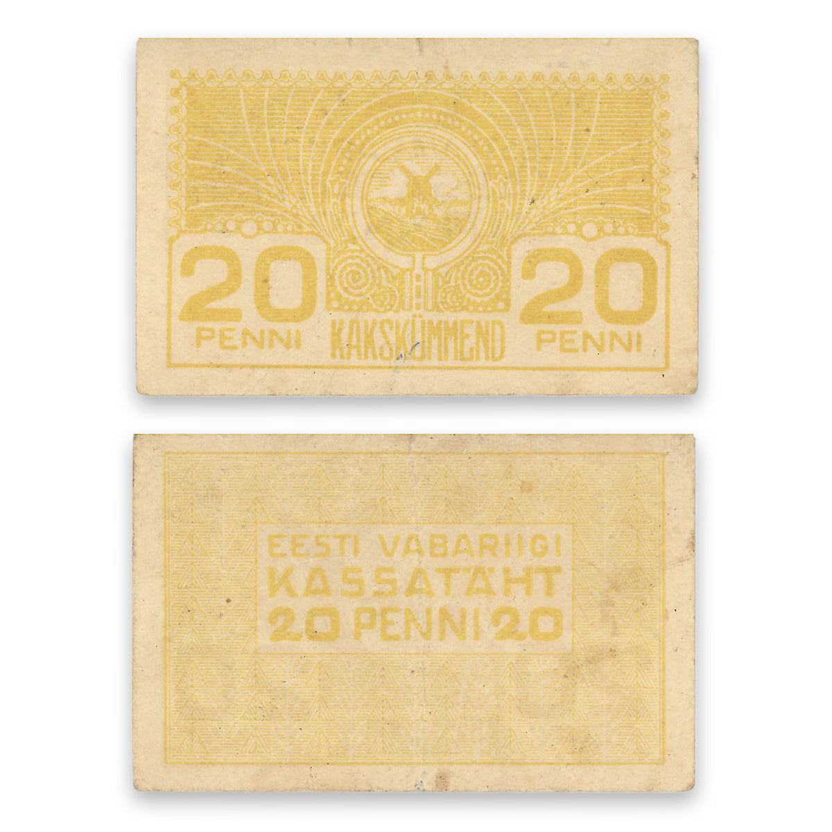 Estonia - Eesti Vabariigi Kassatäht 1919 20 Penni P# 41a VF-25
