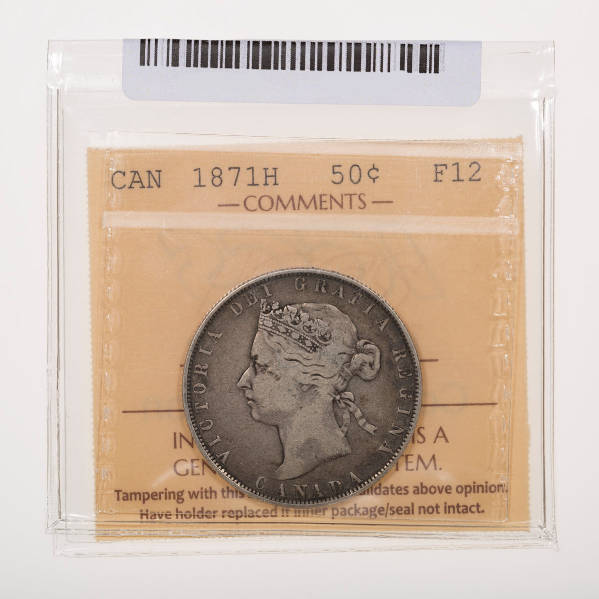 50 Cent 1871H ICCS F-12