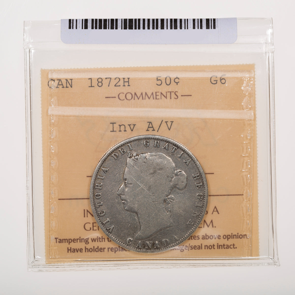 50 Cent 1872H Inverted A/V ICCS G-6