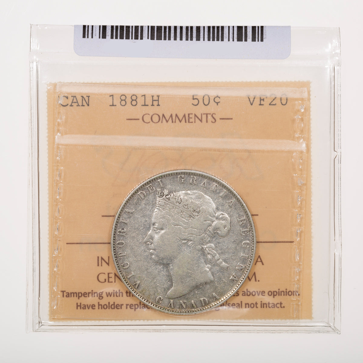50 Cent 1881H ICCS VF-20