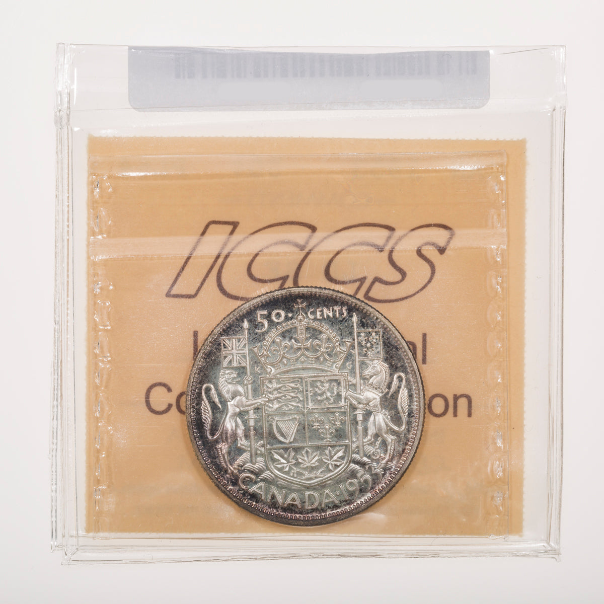 50 Cent 1953 Large Date Shoulder Fold ICCS PL-64