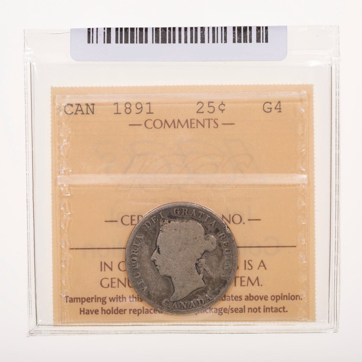 25 Cent 1891 ICCS G-4
