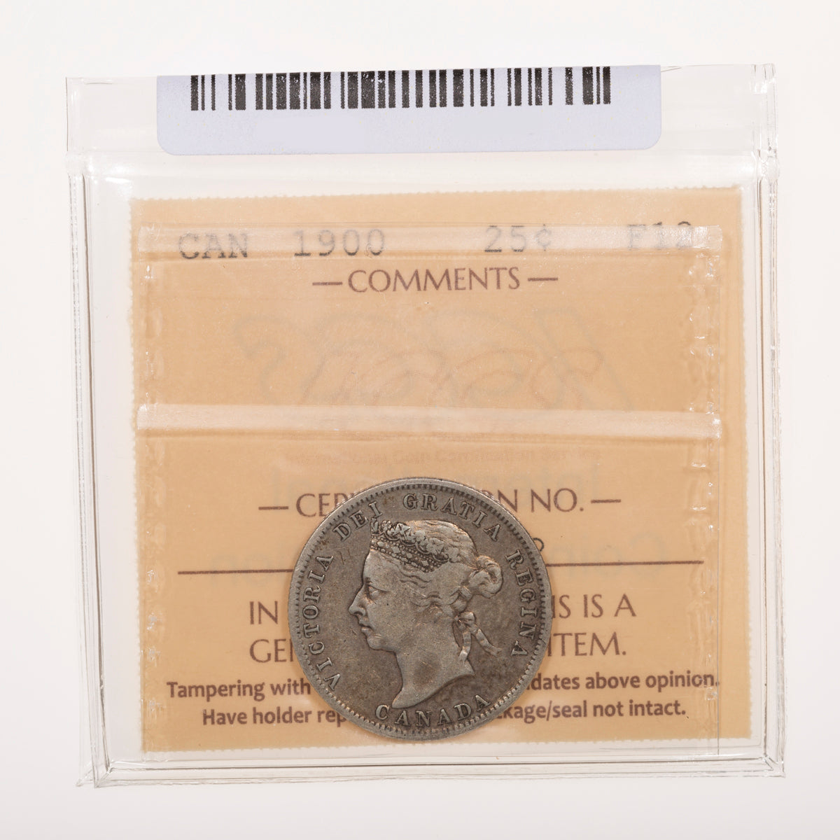 25 Cent 1900 ICCS F-12