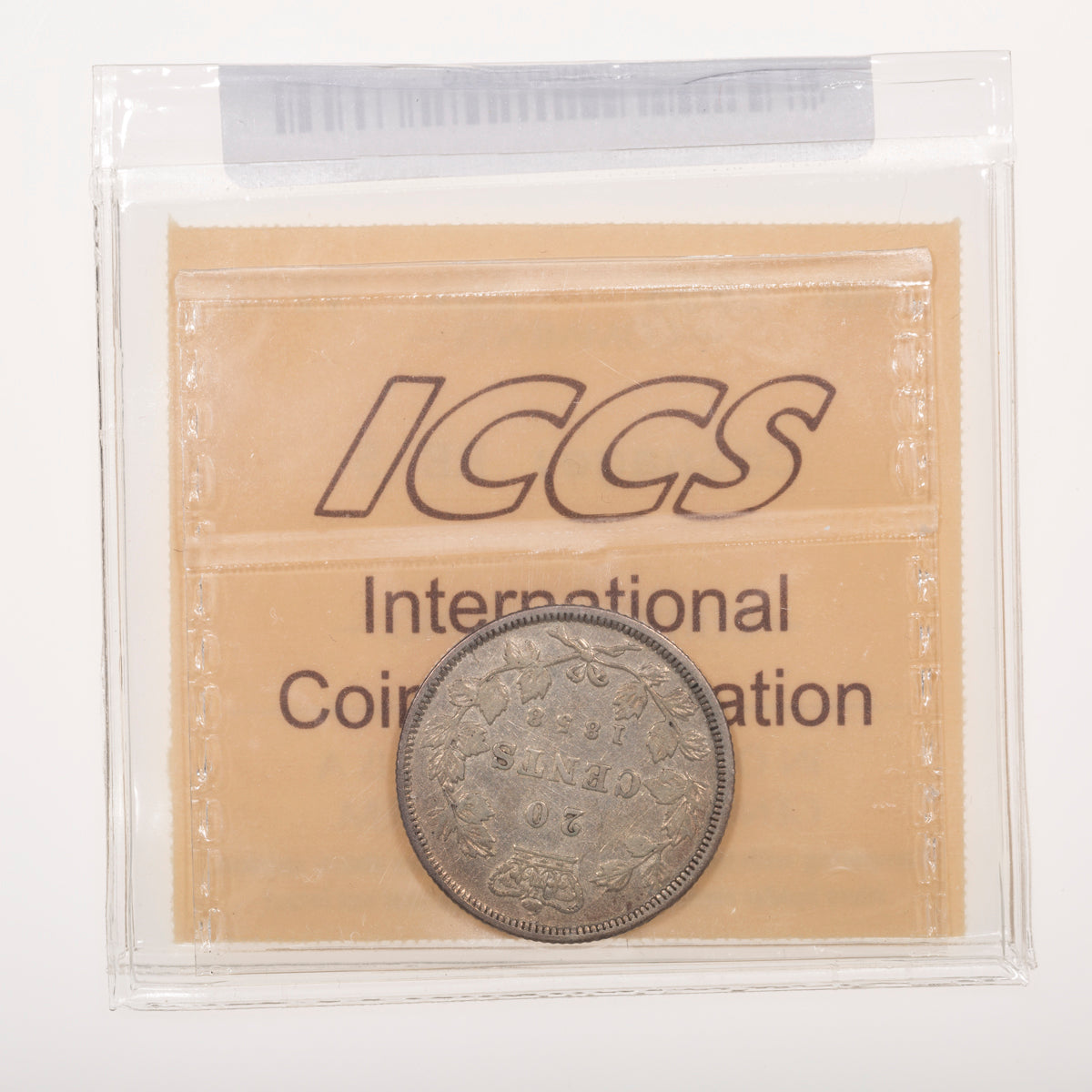 20 Cent 1858 Coinage, Re-engraved 5 ICCS VF-30