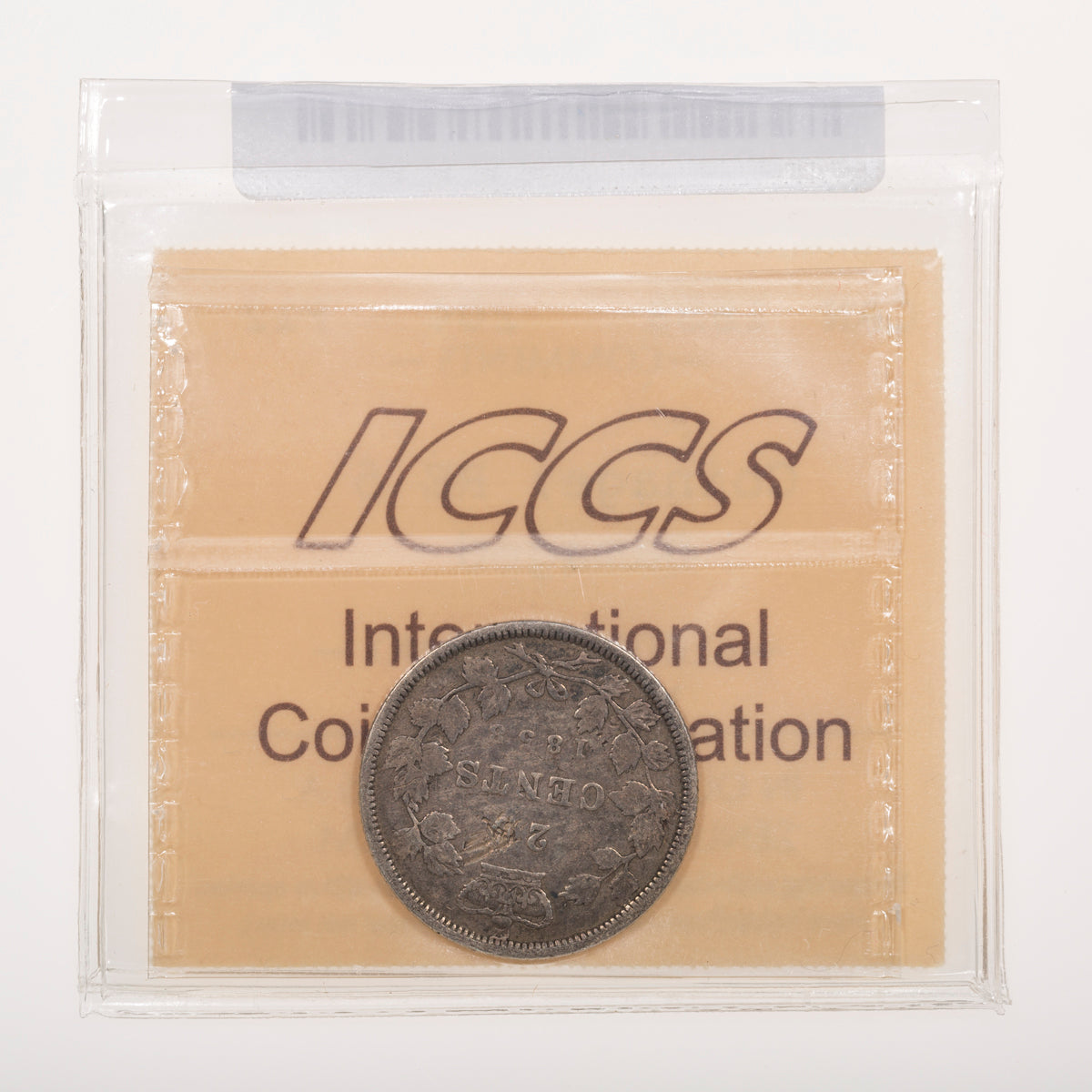 20 Cent 1858 Coinage, Re-engraved 5 ICCS F-12