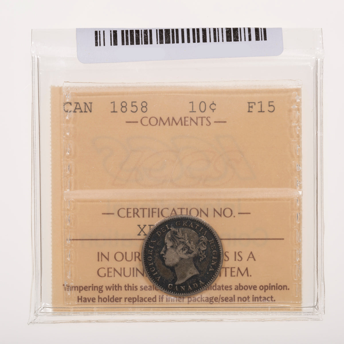 10 Cent 1858 ICCS F-15