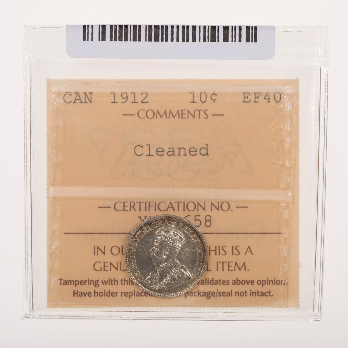 10 Cent 1912 ICCS EF-40