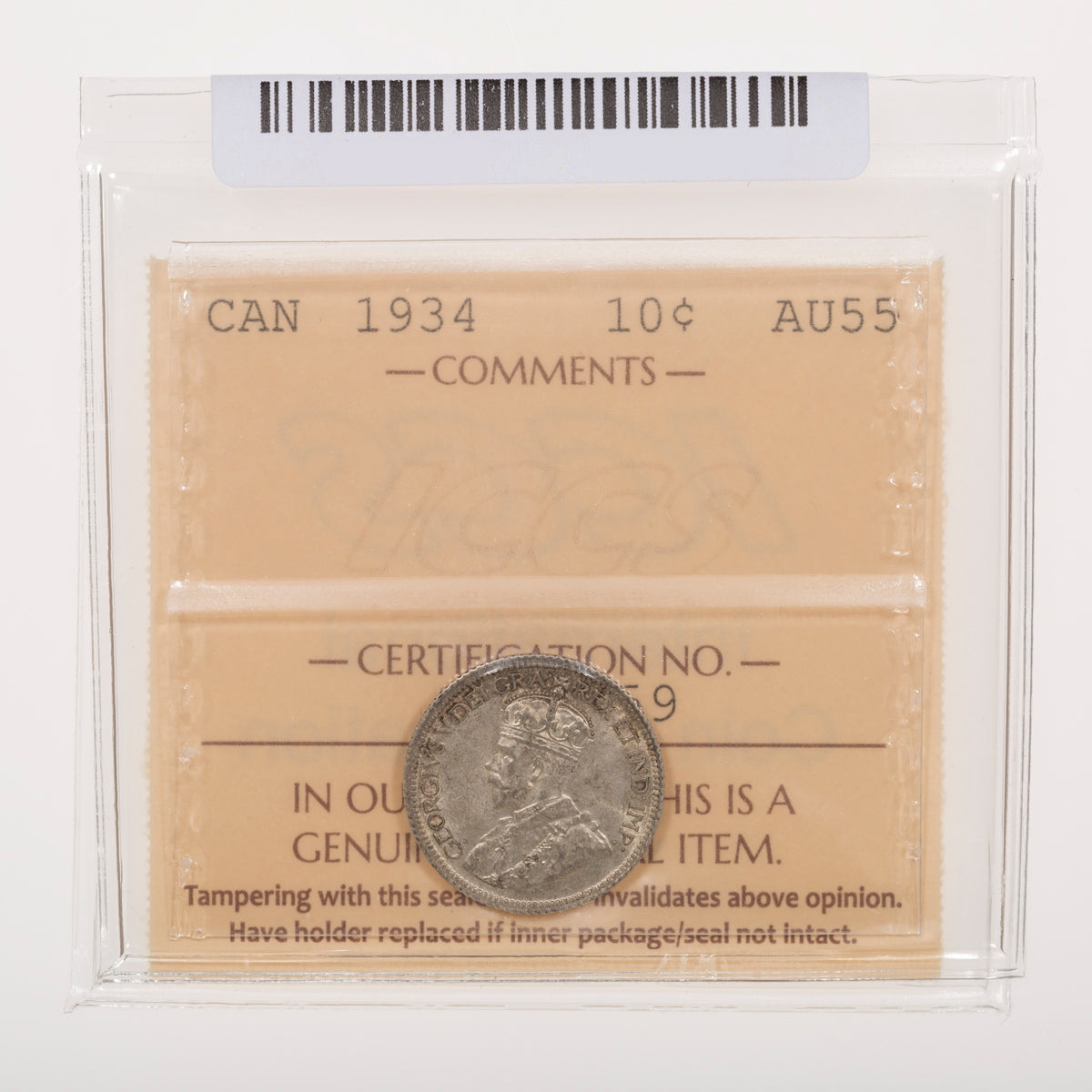 10 Cent 1934 ICCS AU-55