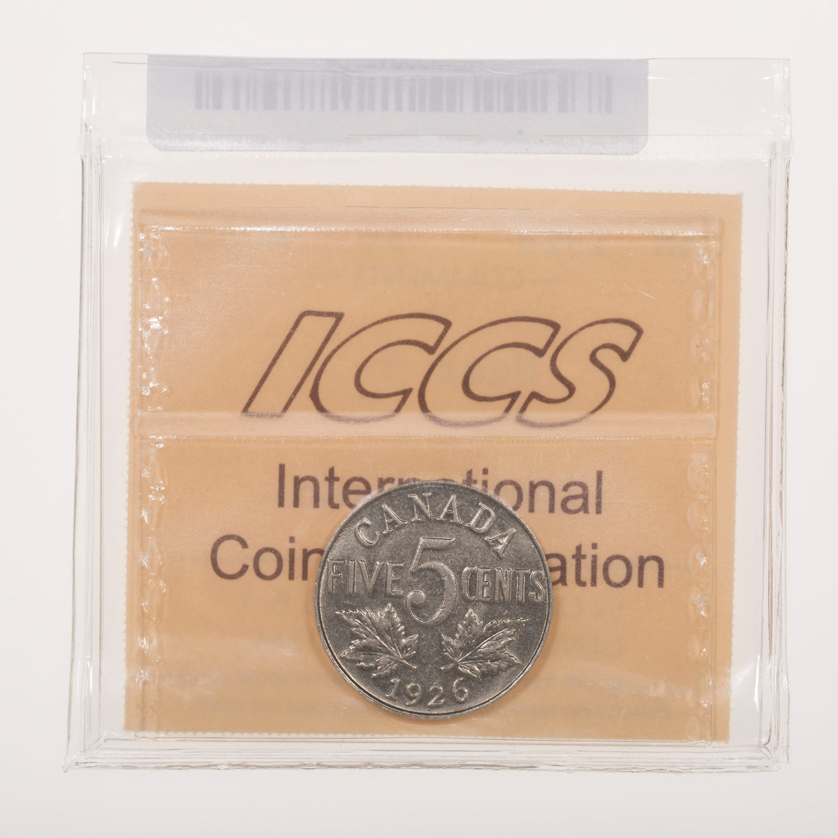 5 Cent 1926 Near 6 ICCS AU-55