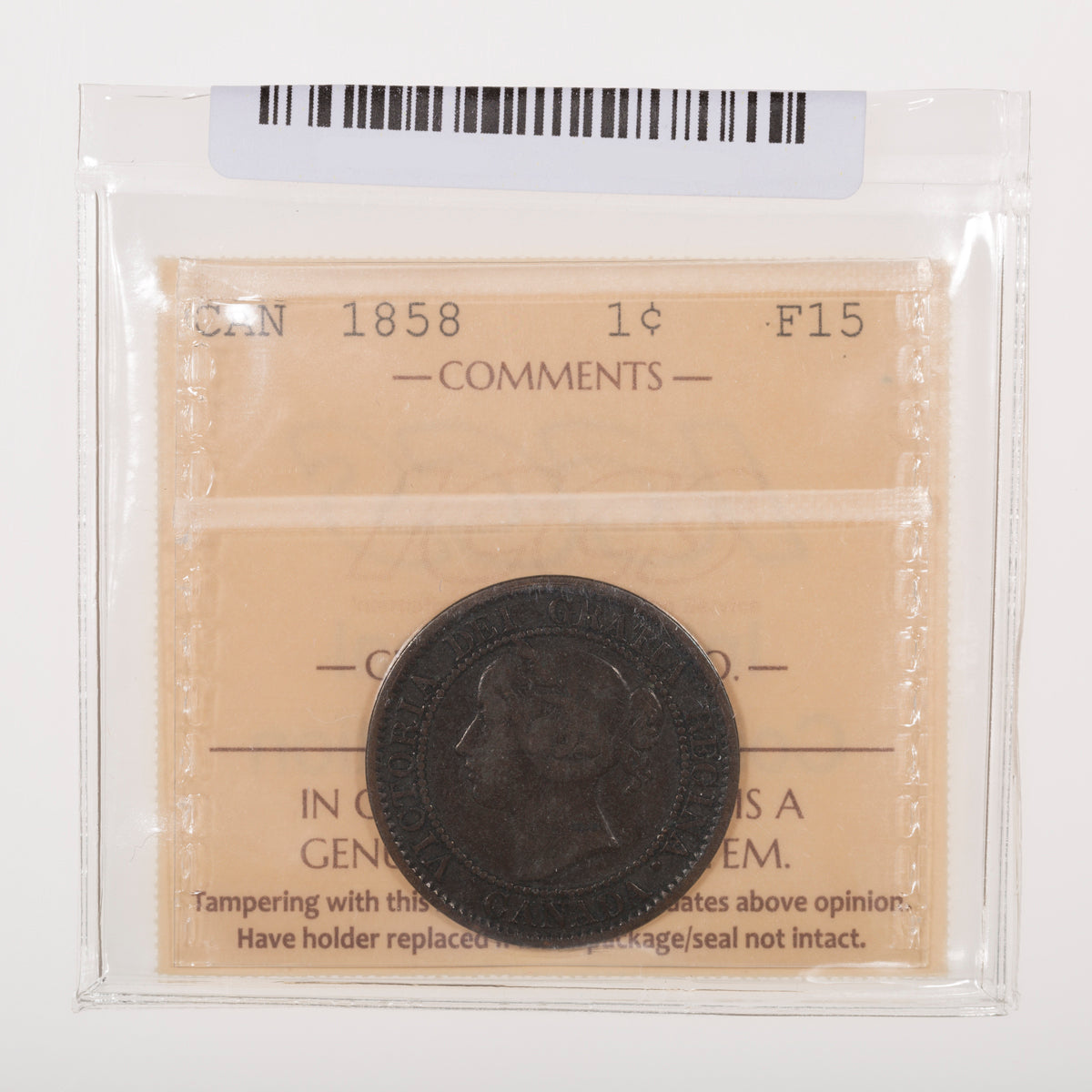 1 Cent 1858 ICCS F-15