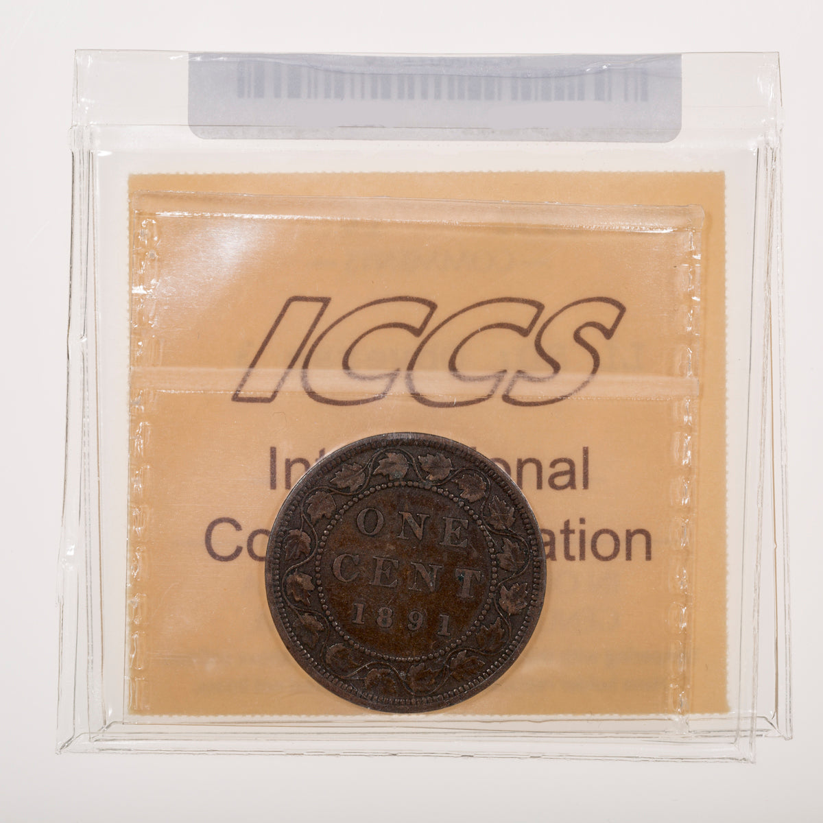 1 Cent 1891 Large Leaves Small Date; Obverse 3 ICCS VF-30