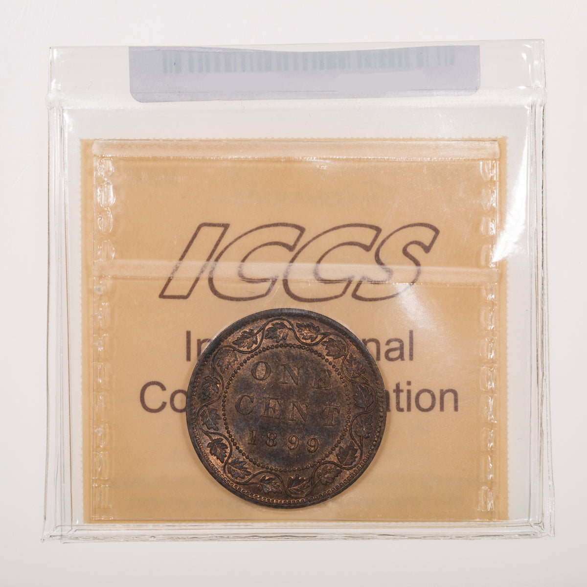 1 Cent 1899 Repunched Last 9 ICCS MS-63 Red & Brown
