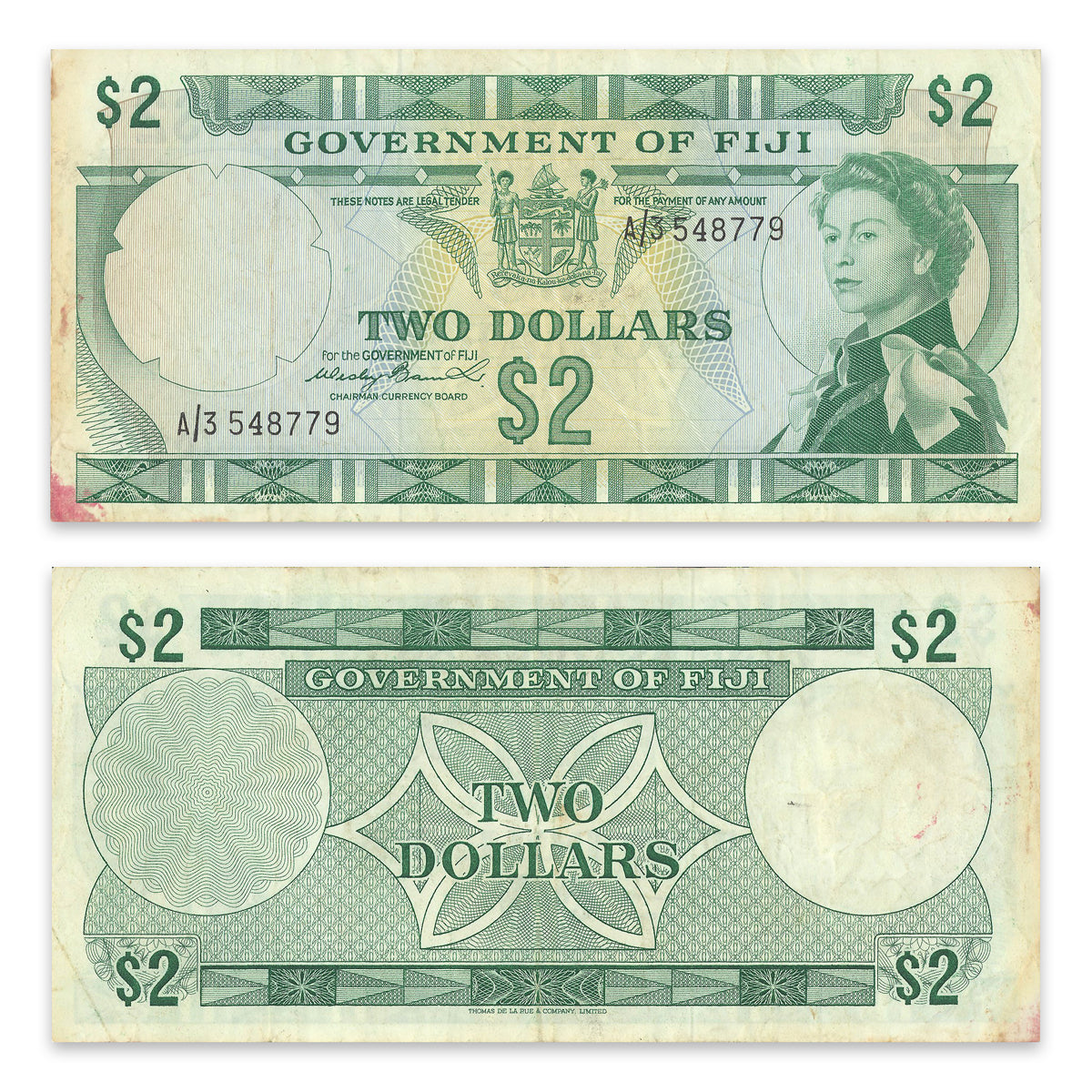 Fiji 1971 2 Dollars P# 66a VF-20