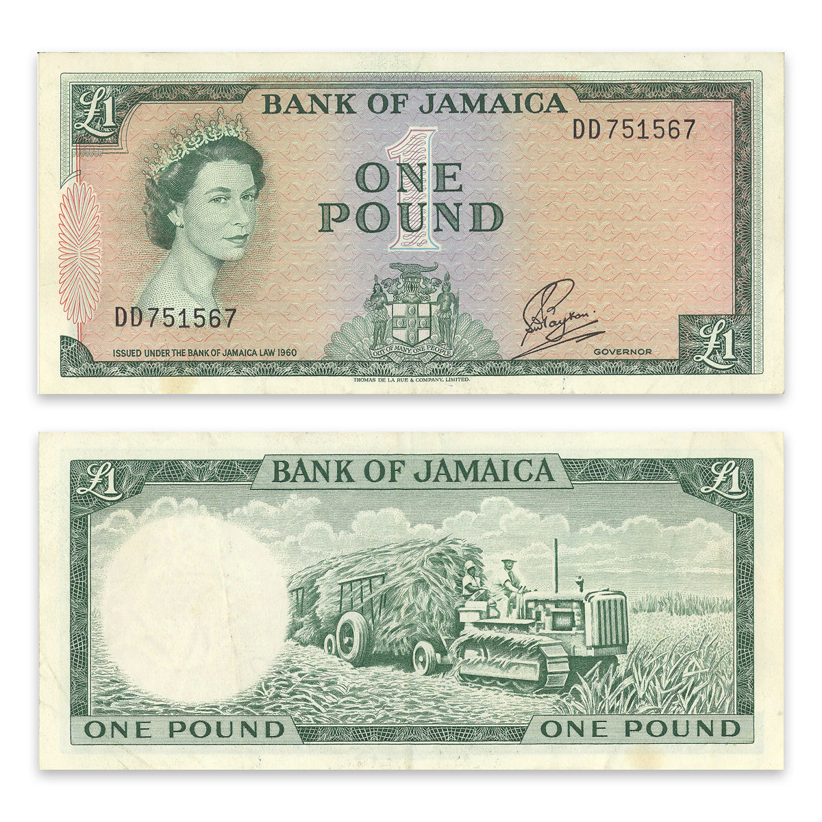 Jamaica 1964 1 Pound P# 51Ca VF-35