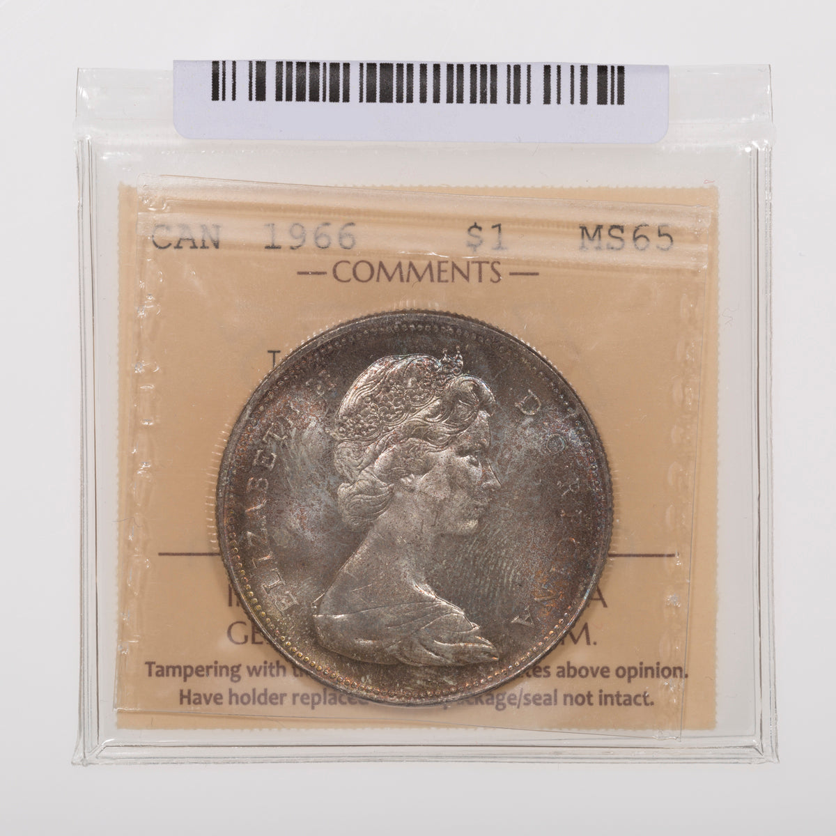 $1 1966 Large Bead ICCS MS-65