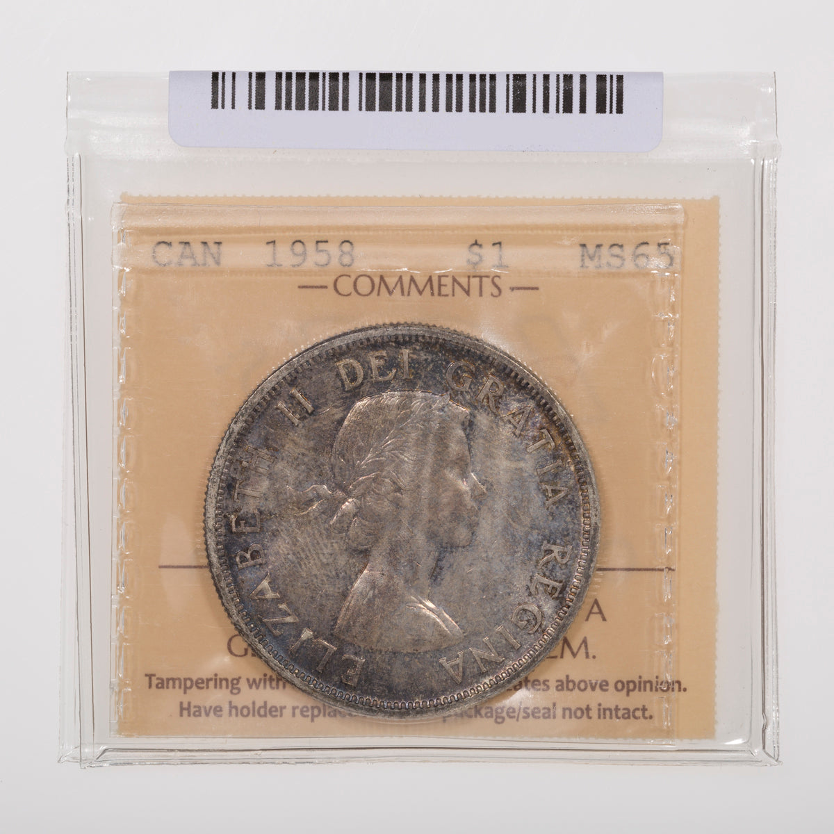 $1 1958 ICCS MS-65