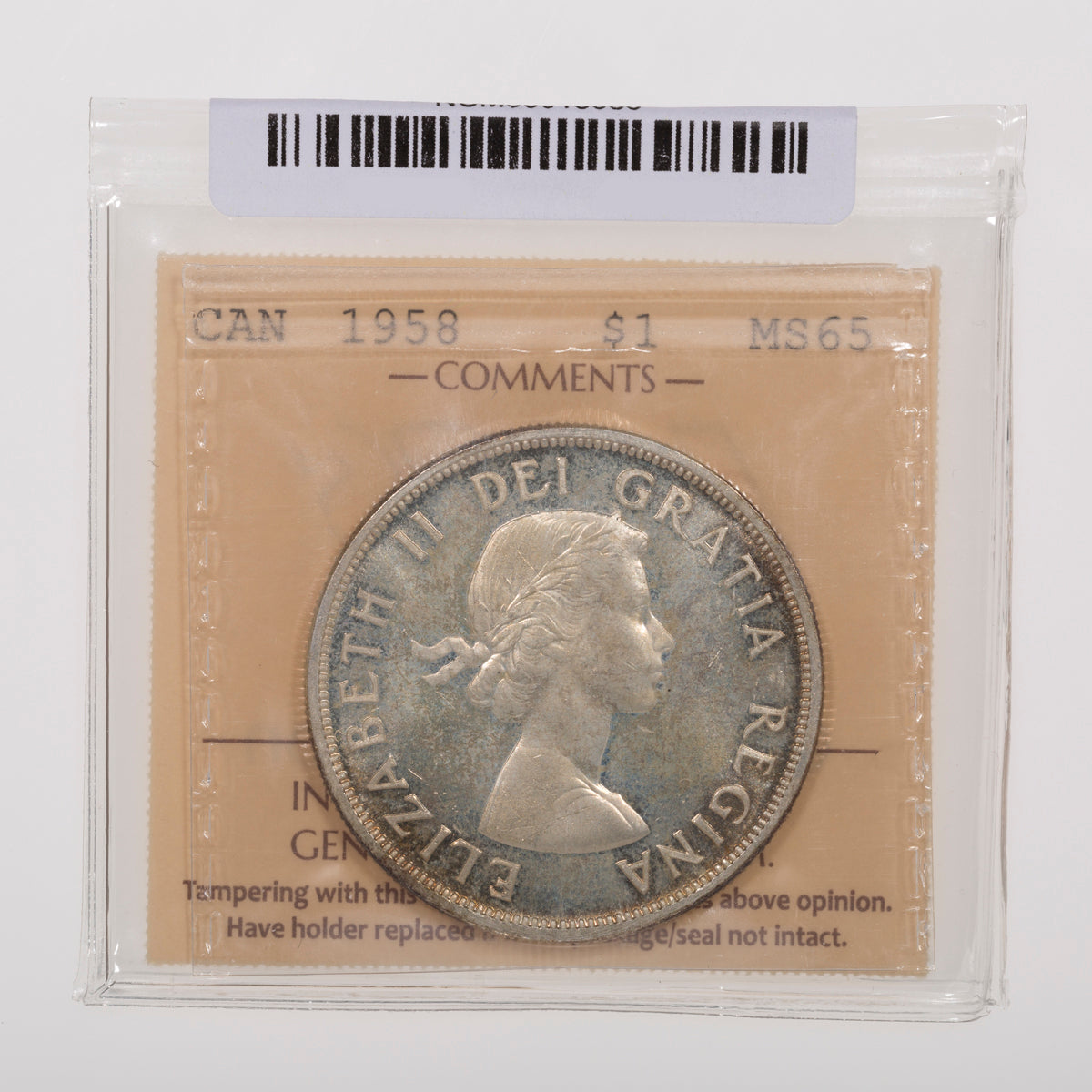 $1 1958 ICCS MS-65