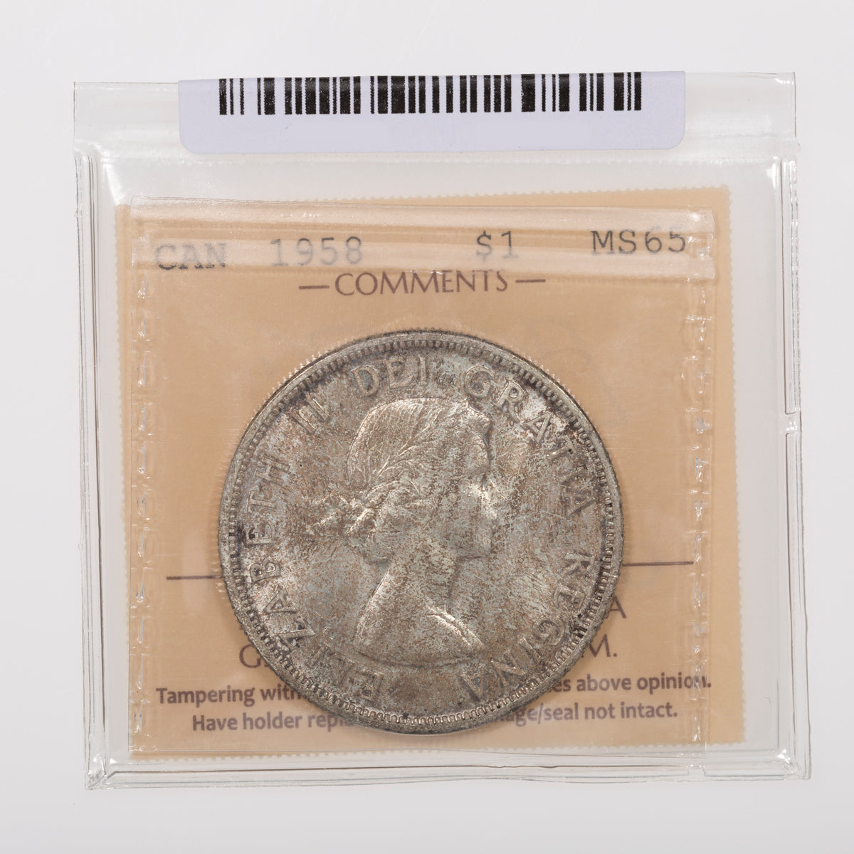 $1 1958 ICCS MS-65