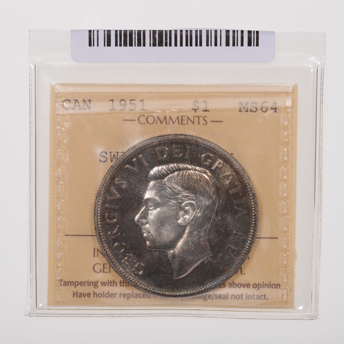 $1 1951 Rear SWL ICCS MS-64