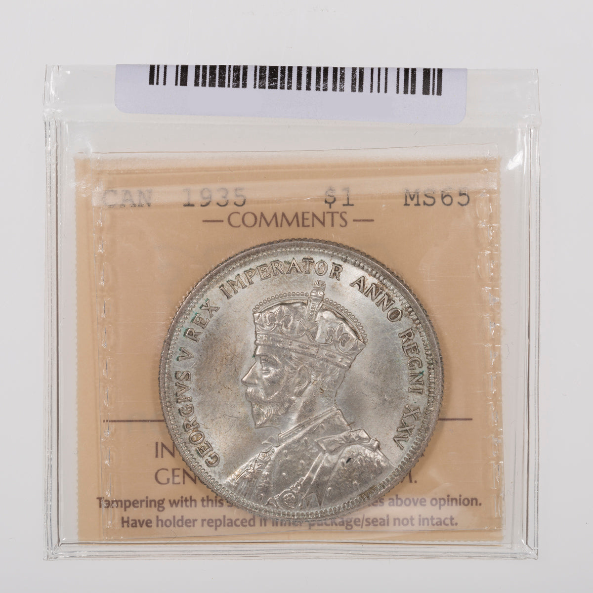 $1 1935 ICCS MS-65