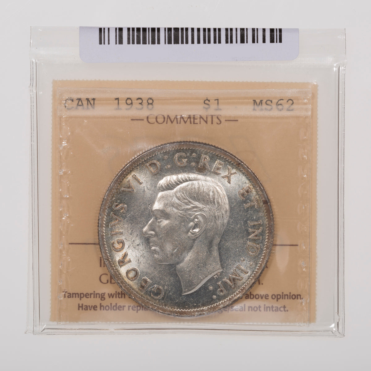 $1 1938 ICCS MS-62