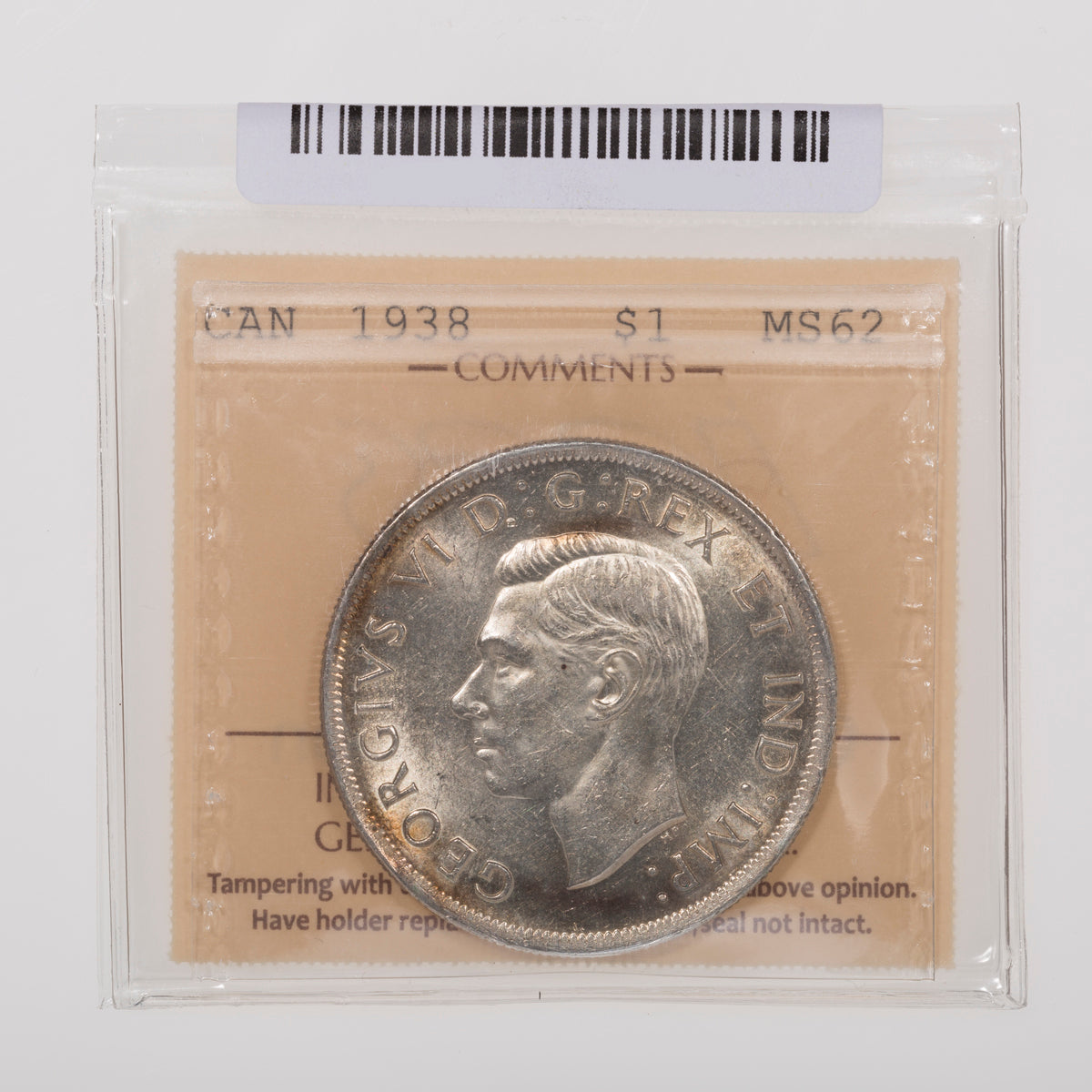 $1 1938 ICCS MS-62