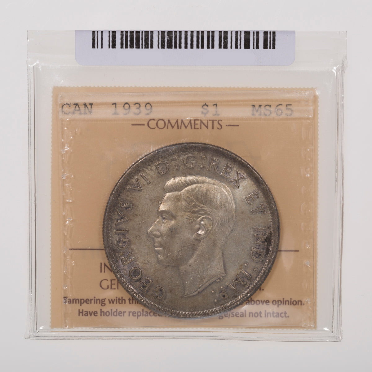 $1 1939 ICCS MS-65