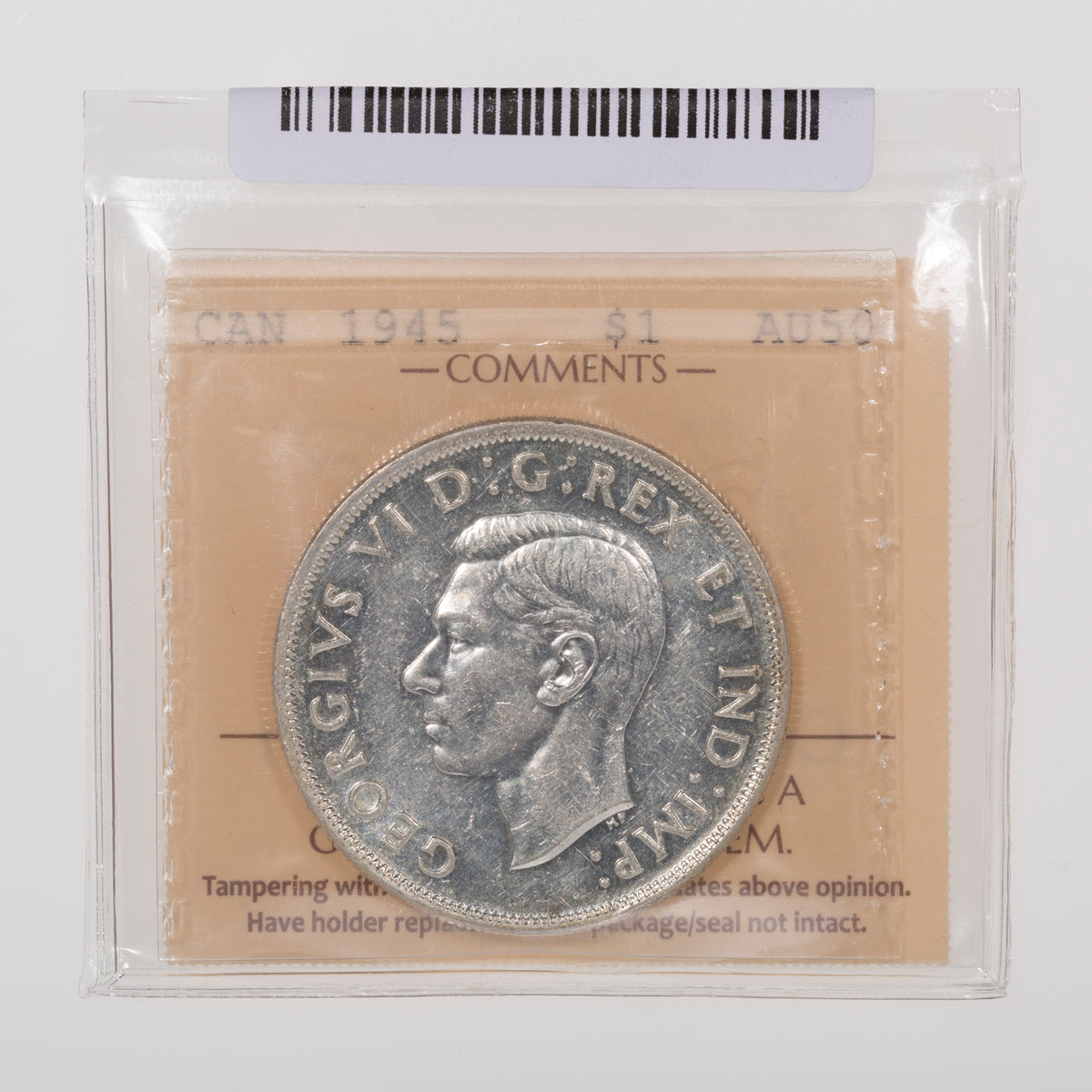$1 1945 DBL 5  ICCS AU-50
