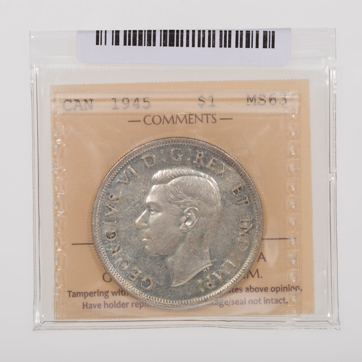 $1 1945 DBL 5 ICCS MS-63