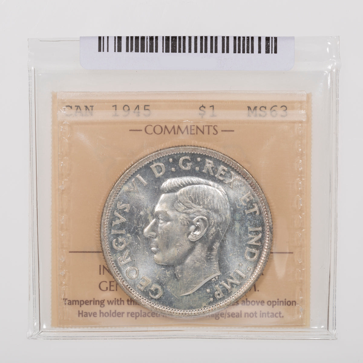 $1 1945 DBL 5 ICCS MS-63