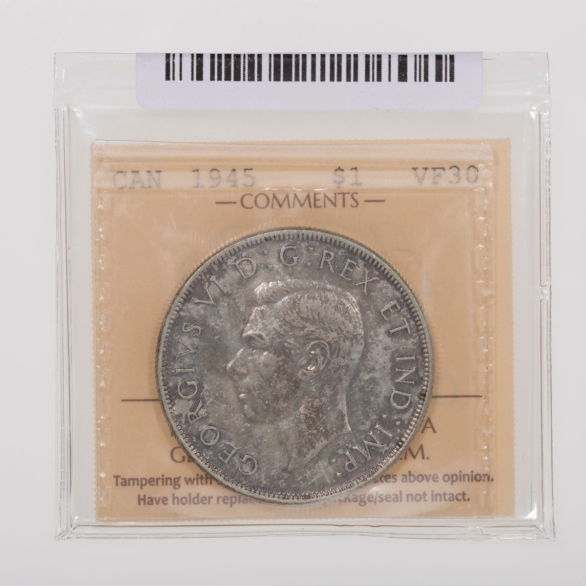 $1 1945 DBL 45 ICCS VF-30