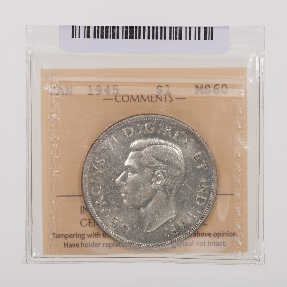$1 1945 5/5 ICCS MS-60