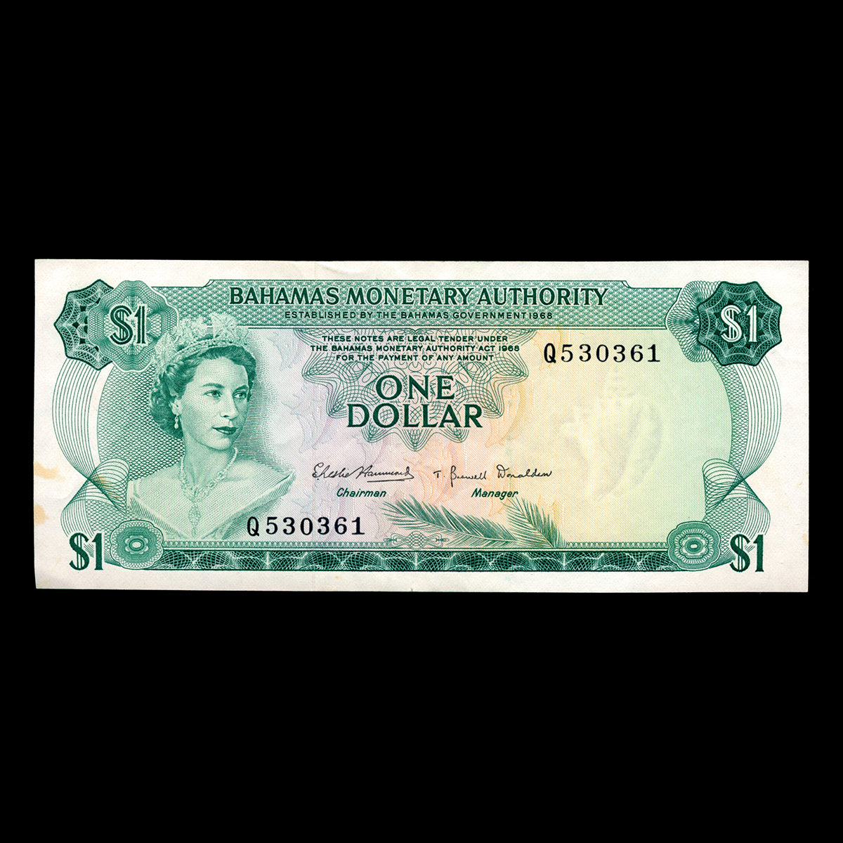 Bahamas 1 Dollar 1968 Elizabeth II Issued note UNC-60