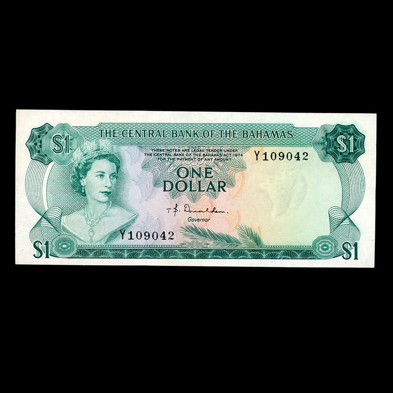 Bahamas 1 Dollar 1974 Elizabeth II Signature T. B. Donaldson. UNC-60