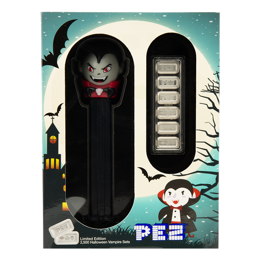 2026 PEZ® Halloween Vampire Pure Silver Gift Set