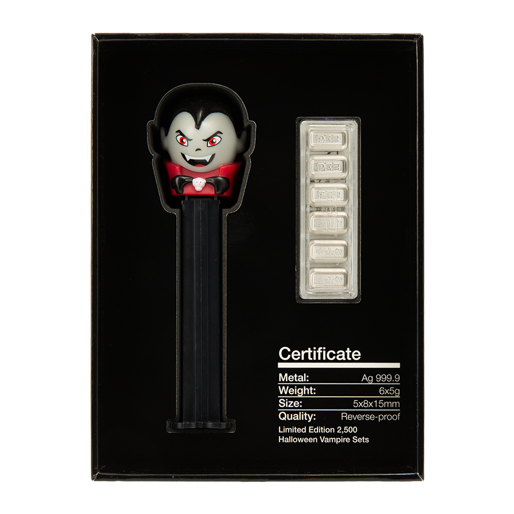 2026 PEZ® Halloween Vampire Pure Silver Gift Set