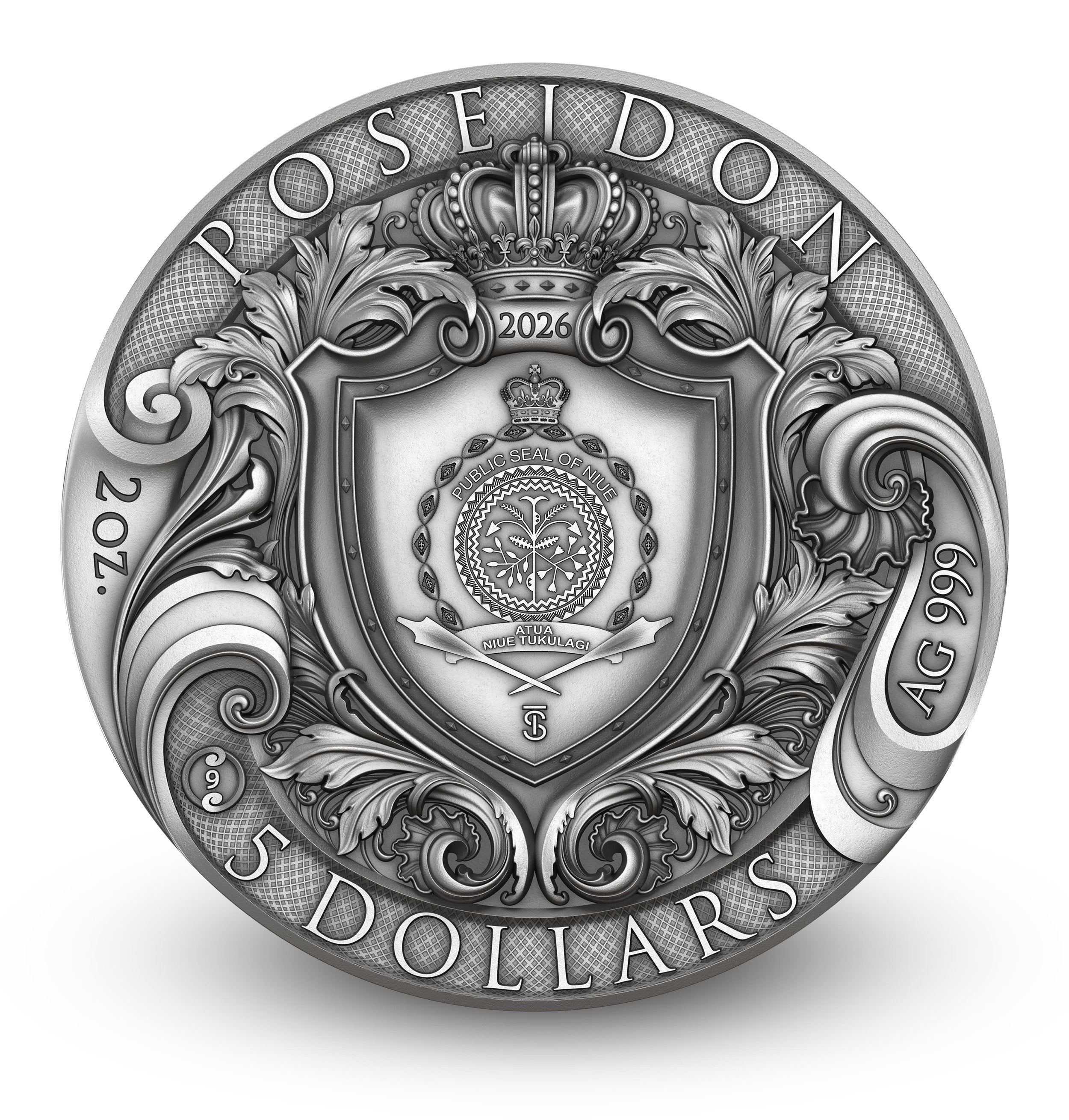 2026 $5 Poseidon - Pure Silver Coin