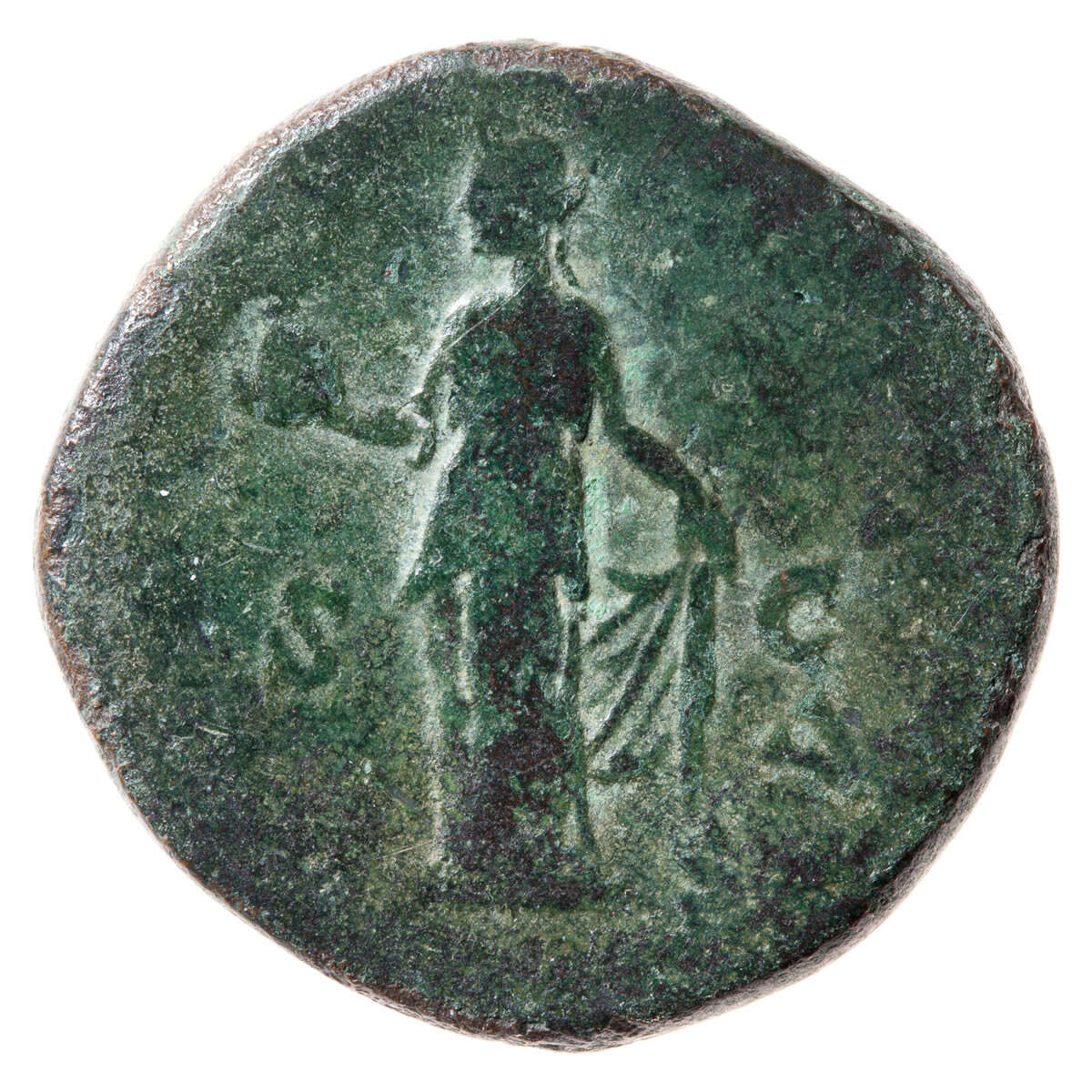 Roman Sestertius Faustina I 141 AD