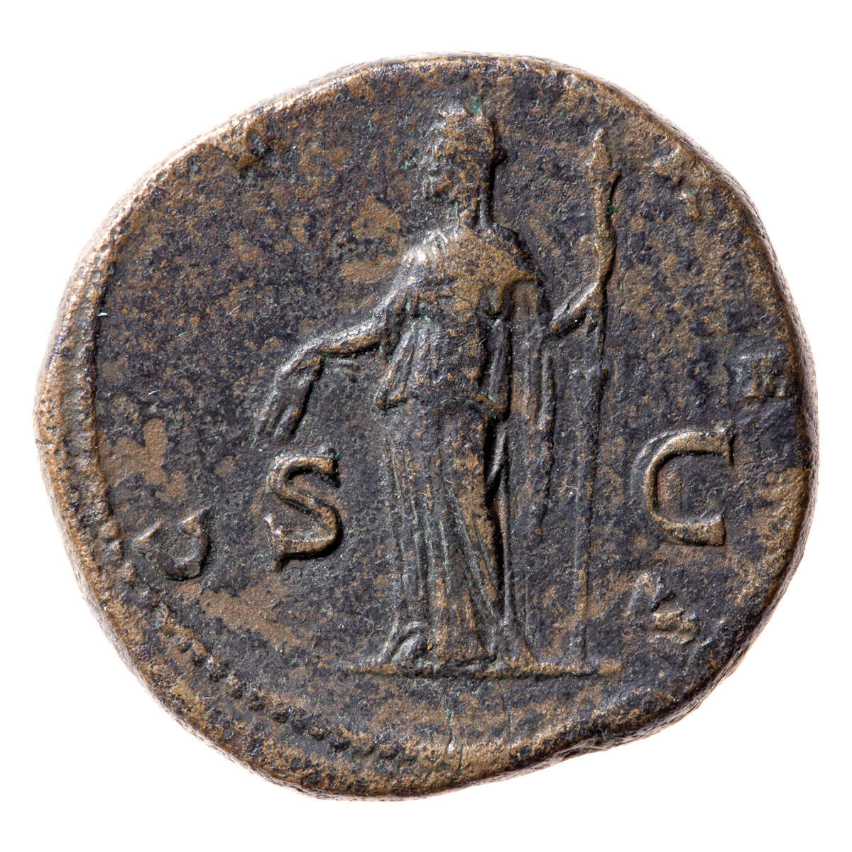 Roman Sestertius Faustina I 141 AD