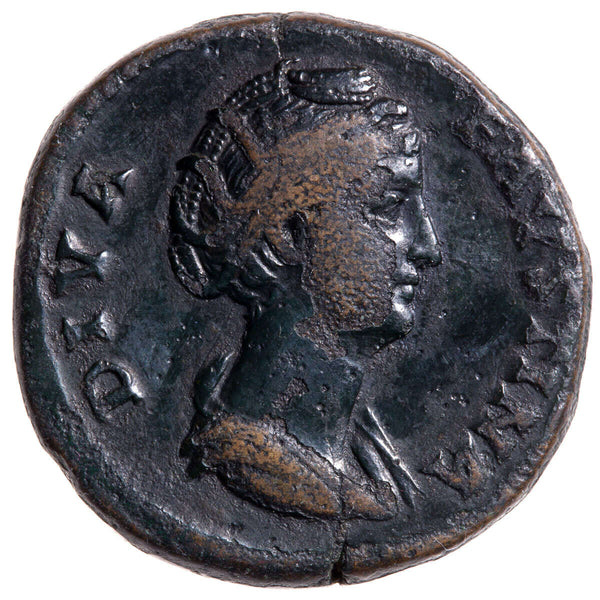 Roman Sesterius Faustina I 141 AD