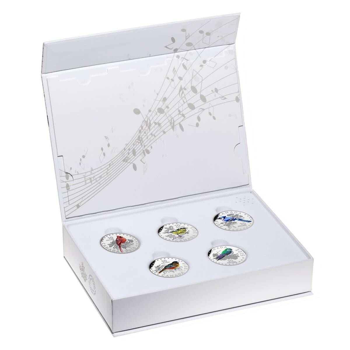 2015 $10 Colourful Songbirds of Canada - 5 Coin + Display Case Pure Silver Set