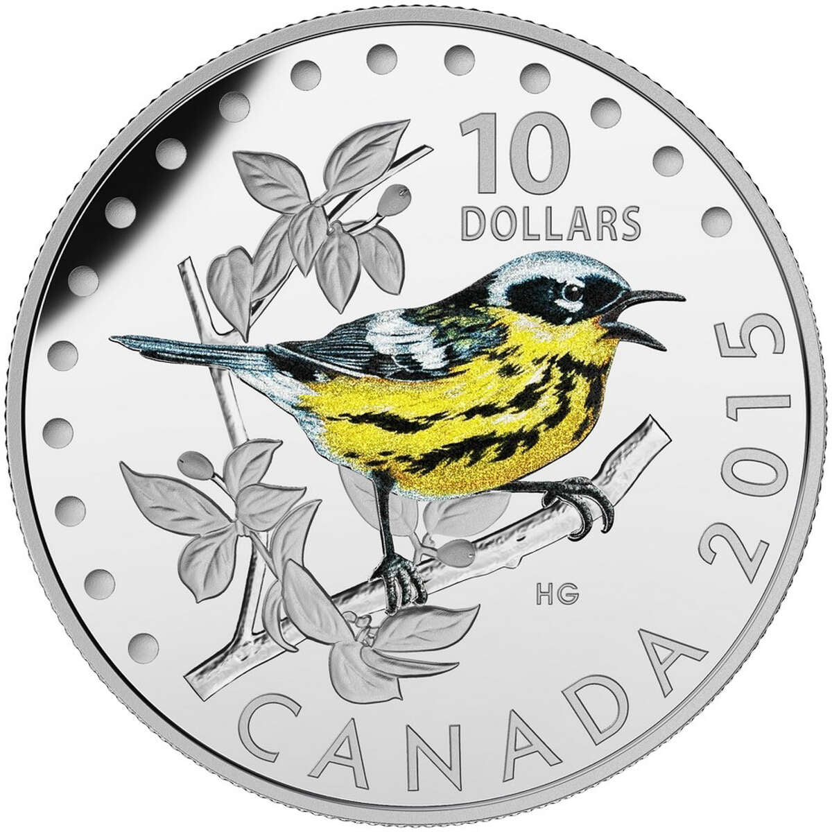 2015 $10 Colourful Songbirds of Canada - 5 Coin + Display Case Pure Si