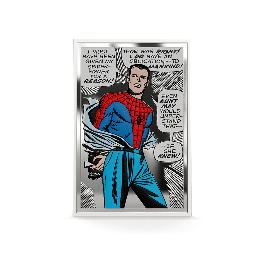 2026 $2 Marvel Spider-Man Iconic Moments: The Power, The Duty, The Choice - Pure Silver Coin